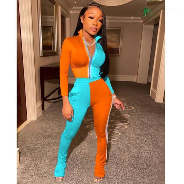 women's tracksuits model color matching style casual sports two-piece wome's suit zipper long sleeve + slim pants fall set1, Gray
women's tracksuits model color matching style casual sports two-piece wome's suit zipper long sleeve + slim pants fall set1, Gray