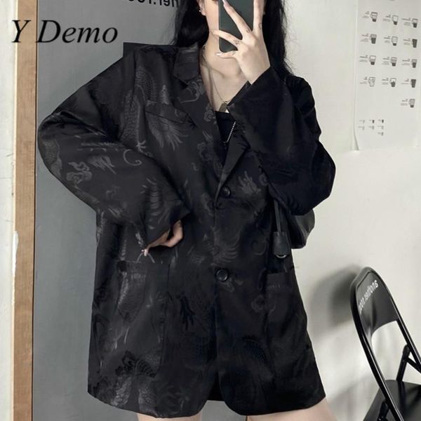 y demo gothic vintage dragon women jacket long sleeve retro thin blazer for female fashion, White;black
y demo gothic vintage dragon women jacket long sleeve retro thin blazer for female fashion, White;black