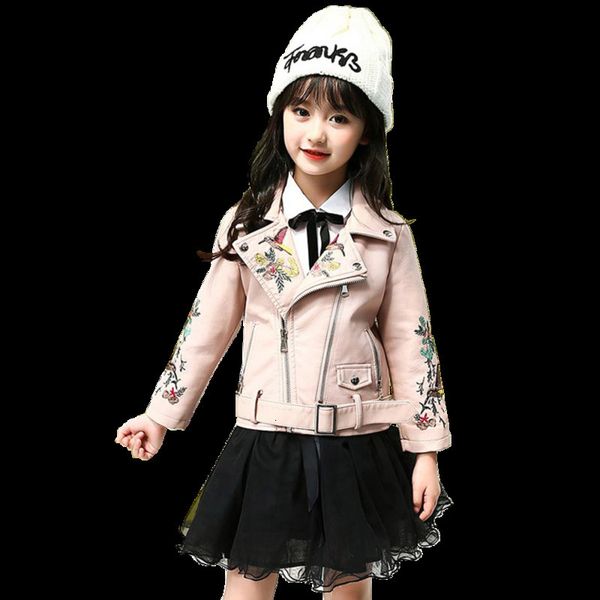 leather flower embroidery children's jacket for girls fashion children outerwear spring autumn kids clothes, Blue;gray
leather flower embroidery children's jacket for girls fashion children outerwear spring autumn kids clothes, Blue;gray