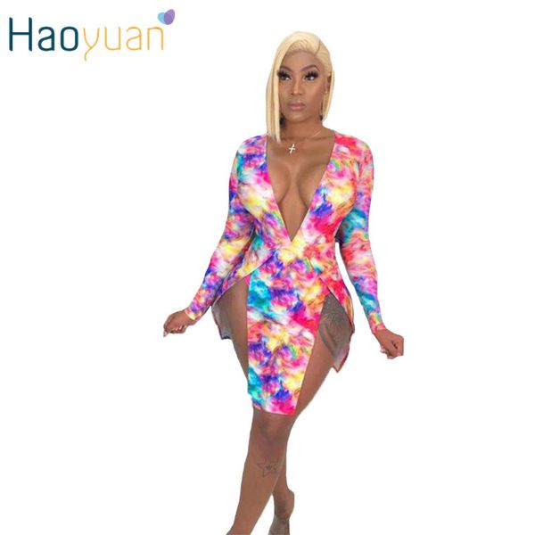 haoyuan tie dye mini dress women 2020 festival clothes vestidos split club party dress ladies long sleeve bodycon dresses y200418, Black;pink
haoyuan tie dye mini dress women 2020 festival clothes vestidos split club party dress ladies long sleeve bodycon dresses y200418, Black;pink