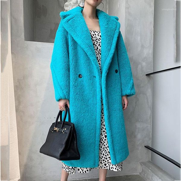 women's fur & faux x-long solid jacket teddy bear women coat winter 2021 brand thick warm 100% real wool sheep coats plus size clothing, Black
women's fur & faux x-long solid jacket teddy bear women coat winter 2021 brand thick warm 100% real wool sheep coats plus size clothing, Black