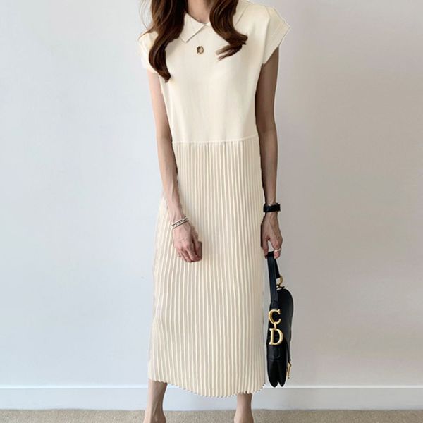 Summer Korean Style Dresses Women Plain Polo Neck Short Sleeve Dress Casual Elegant Office Ladies Maxii Dresses Female Vestidos
Summer Korean Style Dresses Women Plain Polo Neck Short Sleeve Dress Casual Elegant Office Ladies Maxii Dresses Female Vestidos