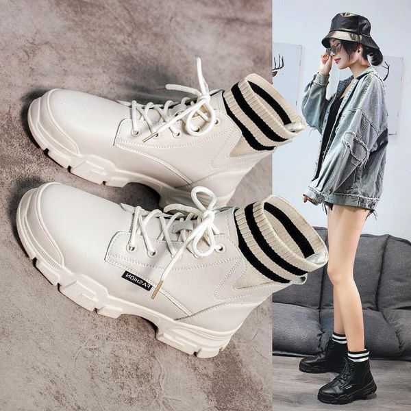 women's boots 2020 new wild spring and autumn sock plush thin single short boots british flat ins retro shoes leather, Black
women's boots 2020 new wild spring and autumn sock plush thin single short boots british flat ins retro shoes leather, Black