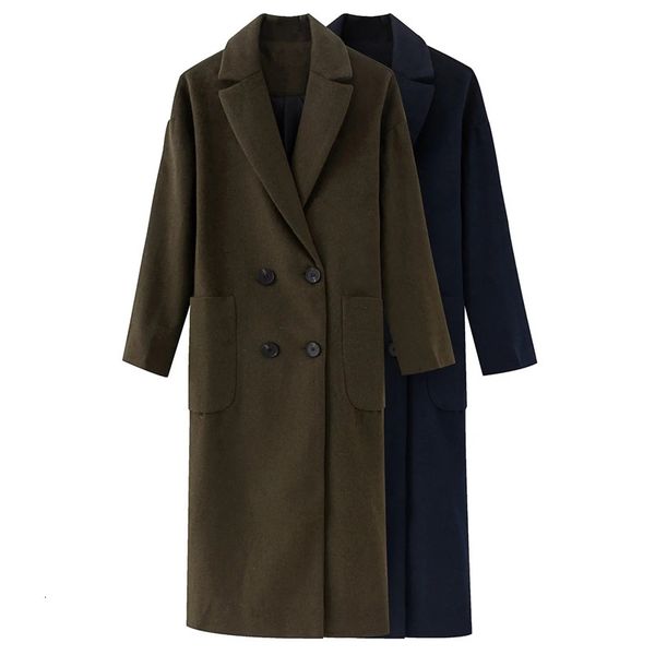 korean autumn new women's casual double breasted suit collar medium length woolen overcoat, Black
korean autumn new women's casual double breasted suit collar medium length woolen overcoat, Black