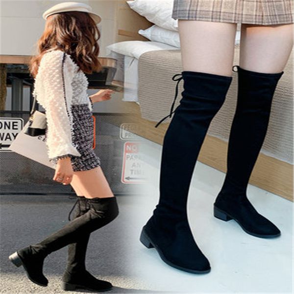 2021 new women on the knee winter boots woman flocks party fashionable ladies high heels lace women's shoes snyy, Black
2021 new women on the knee winter boots woman flocks party fashionable ladies high heels lace women's shoes snyy, Black