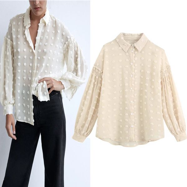 2021 new polka dot blouses women fashion semi-sheer lapel collar elastic long sleeve chiffon blouse ladies button-up shirt yir5, White
2021 new polka dot blouses women fashion semi-sheer lapel collar elastic long sleeve chiffon blouse ladies button-up shirt yir5, White