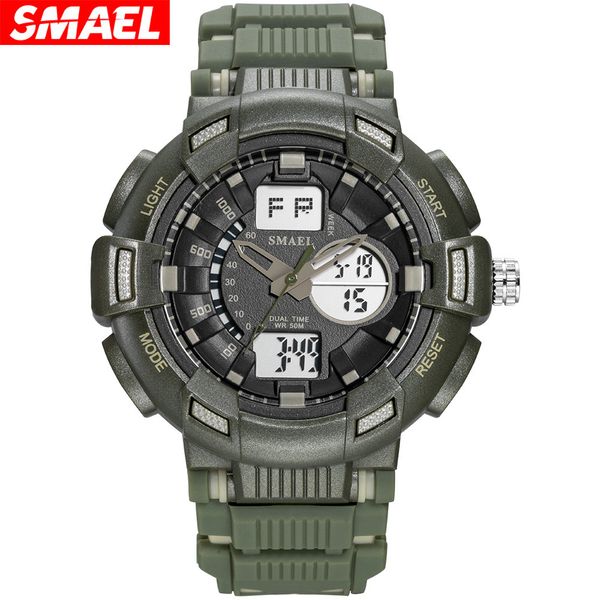 new smael smer electronic watch fashion large dial outdoor sports multifunctional chronograph men's watch, Slivery;brown 
new smael smer electronic watch fashion large dial outdoor sports multifunctional chronograph men's watch, Slivery;brown