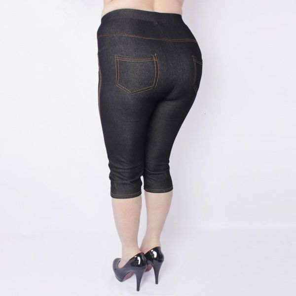 spring and summer high elastic faux jeans leggings knee length pants high waist large size 5xl imitation denim legging, Black
spring and summer high elastic faux jeans leggings knee length pants high waist large size 5xl imitation denim legging, Black