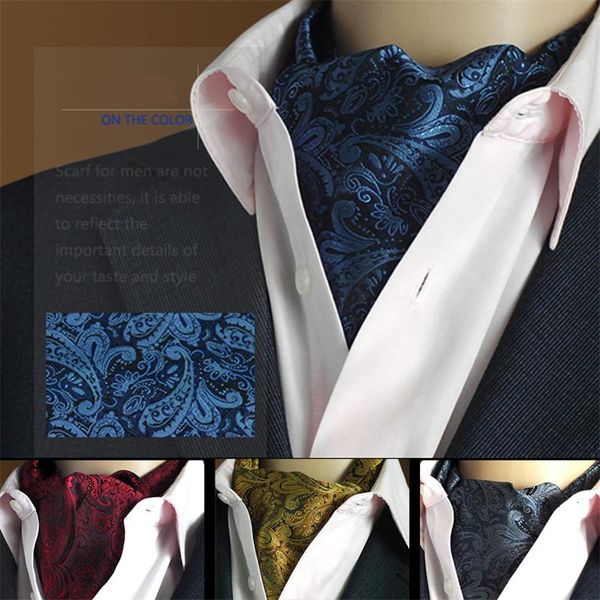 men vintage wedding formal cravat ascot scrunch self ties gentleman polyester silk scarves neck tie luxury paisley pattern, Blue;gray
men vintage wedding formal cravat ascot scrunch self ties gentleman polyester silk scarves neck tie luxury paisley pattern, Blue;gray
