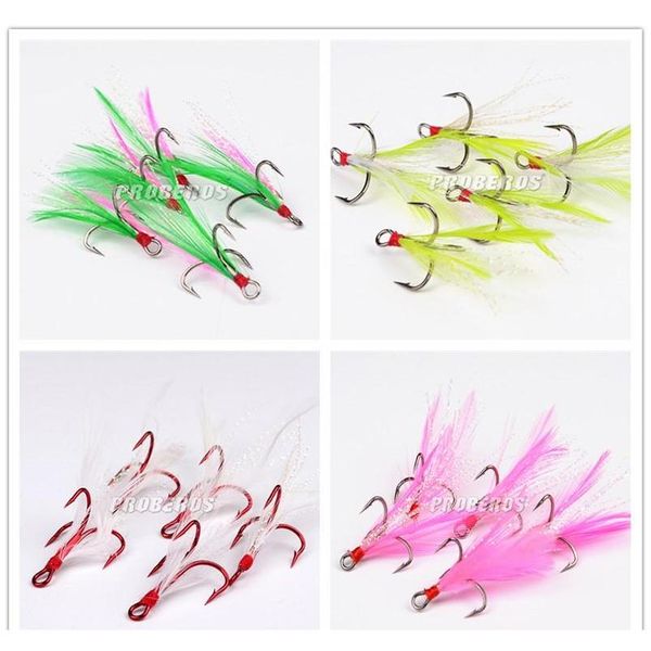 high carbon stainless steel multicolor feather fishing barb hooks 2#/4#/6#/8#/10# barbed treble hook
high carbon stainless steel multicolor feather fishing barb hooks 2#/4#/6#/8#/10# barbed treble hook
