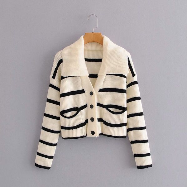 autumn new women's style big lapel long sleeve pocket contrast stripe cardigan for women autumn sweater sweaternew women's style b, White;black
autumn new women's style big lapel long sleeve pocket contrast stripe cardigan for women autumn sweater sweaternew women's style b, White;black