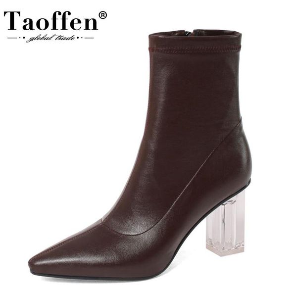 boots taoffen women half short thick high heel pointed toe zipper shoes fashion winter party footwear size 33-40, Black
boots taoffen women half short thick high heel pointed toe zipper shoes fashion winter party footwear size 33-40, Black