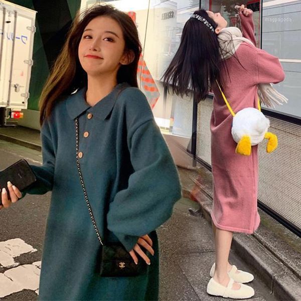 women 2021 autumn new fashion plus size loose dress female knitted sweater vestidos ladies mid-long solid color dresses d7401, Black;gray
women 2021 autumn new fashion plus size loose dress female knitted sweater vestidos ladies mid-long solid color dresses d7401, Black;gray