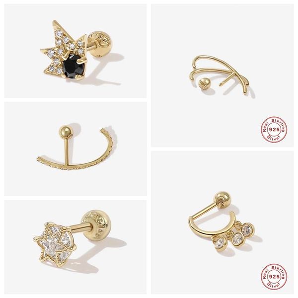 100% 925 sterling silver luxury bling piercing pendientes for women lovers' valentine's day cartilage stud earrings fine jewelry, Golden;silver
100% 925 sterling silver luxury bling piercing pendientes for women lovers' valentine's day cartilage stud earrings fine jewelry, Golden;silver