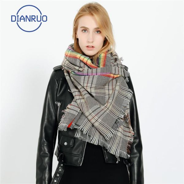 dianruo winter thickened warm fashion shawl grey rainbow scarves women simple plaid wraps imitation cashmere scarf n631, Blue;gray
dianruo winter thickened warm fashion shawl grey rainbow scarves women simple plaid wraps imitation cashmere scarf n631, Blue;gray