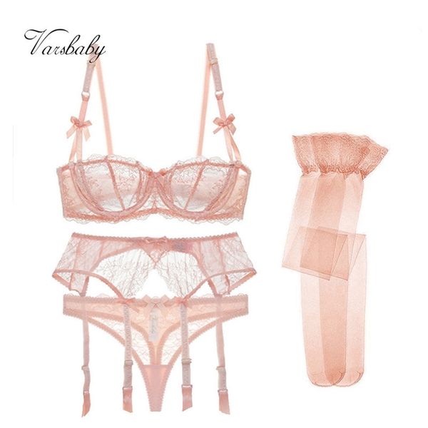 varsbaby new arrival lace transparent unlined 1/2 cup underwear set bra+thongs+garters+stockings 4 pcs y200708, Red;black
varsbaby new arrival lace transparent unlined 1/2 cup underwear set bra+thongs+garters+stockings 4 pcs y200708, Red;black
