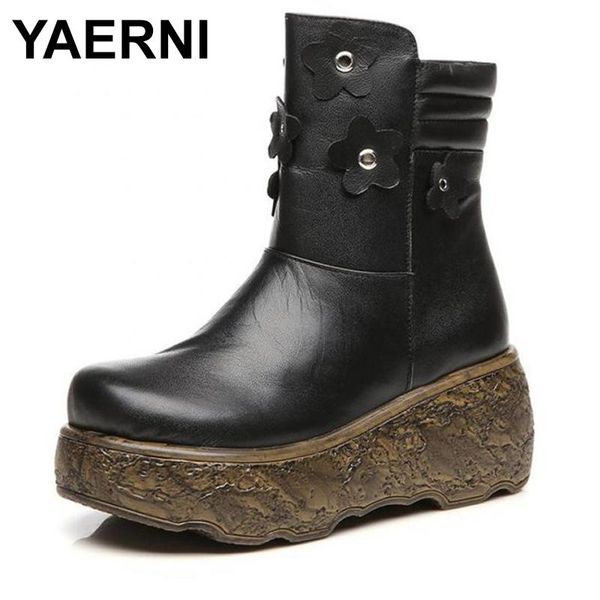yaerni retro women leather boots winter warm plush insole mid calf boots for women cm high heels wedge snow sale e378, Black
yaerni retro women leather boots winter warm plush insole mid calf boots for women cm high heels wedge snow sale e378, Black