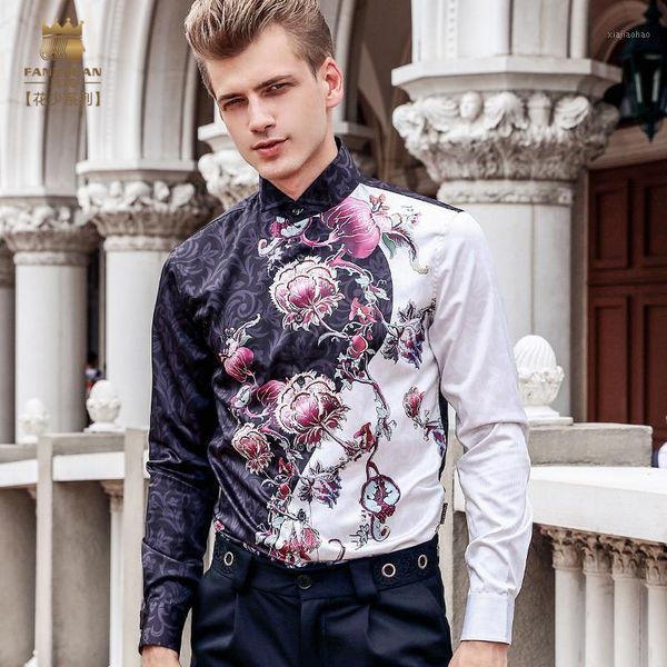 fanzhuan autumn men's male 2021 fashion casual long sleeved new square collar shirt floral personality 713147 slim1, White;black
fanzhuan autumn men's male 2021 fashion casual long sleeved new square collar shirt floral personality 713147 slim1, White;black