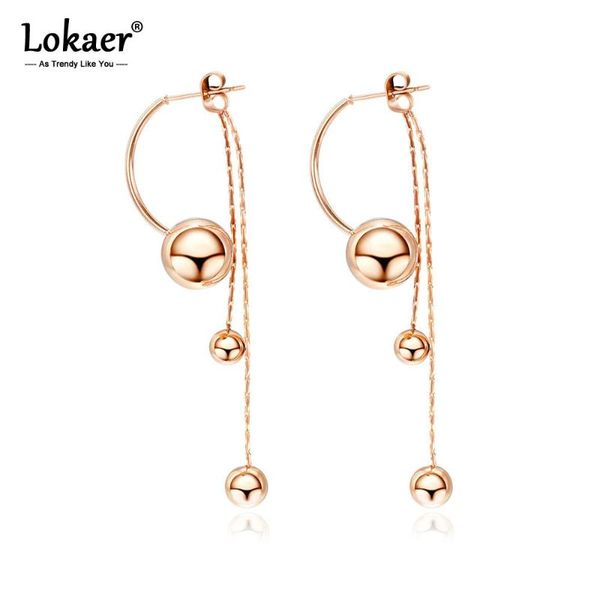 lokaer creative stainless steel smooth long bead tassel earrings jewelry rose gold chain & link dangle earrings for women e17098, Silver
lokaer creative stainless steel smooth long bead tassel earrings jewelry rose gold chain & link dangle earrings for women e17098, Silver
