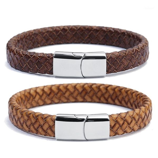 linsoir 2020 new male vintage brown braided genuine leather bracelet men luxury stainless steel magnetic clasps bracelets1, Golden;silver
linsoir 2020 new male vintage brown braided genuine leather bracelet men luxury stainless steel magnetic clasps bracelets1, Golden;silver