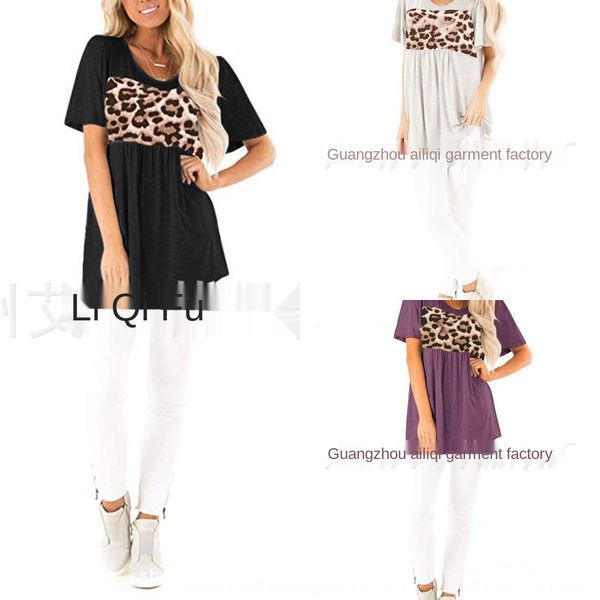 2020 women's summer leopard patch short sleeve crew neck for women 2020 women's summer leopard patch short sleeve crew neck pullov, White
2020 women's summer leopard patch short sleeve crew neck for women 2020 women's summer leopard patch short sleeve crew neck pullov, White