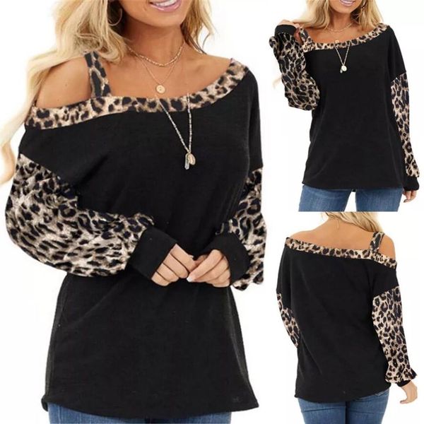 blouse women 2020 women fashion leopard cold shoulder long sleeve loose pullover mujer blusas de mujer, White
blouse women 2020 women fashion leopard cold shoulder long sleeve loose pullover mujer blusas de mujer, White
