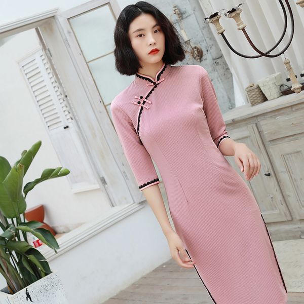 женщины платье 2020 новый тонкий cheongsam платье ежедневно эластичный трикотажный средний рукав тонкий cheongsam fb708, Black;gray
женщины платье 2020 новый тонкий cheongsam платье ежедневно эластичный трикотажный средний рукав тонкий cheongsam fb708, Black;gray