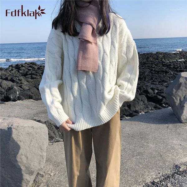 fdfklak lazy style o-neck hedging wild knitted sweater women loose twist spring autumn outer wear sweaters ladies pullover, White;black
fdfklak lazy style o-neck hedging wild knitted sweater women loose twist spring autumn outer wear sweaters ladies pullover, White;black