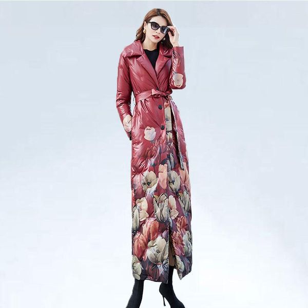 2020 winter flower coat women long down parka female 90% white duck down coat ladies jacket women single-breasted with belt, Black
2020 winter flower coat women long down parka female 90% white duck down coat ladies jacket women single-breasted with belt, Black