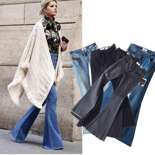 women's jeans 2021 retro style flared pants summer stretch women wide leg fashion casual versatile, Blue
women's jeans 2021 retro style flared pants summer stretch women wide leg fashion casual versatile, Blue