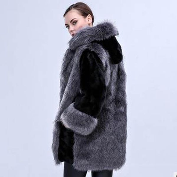 women's fur & faux winter women coat luxury long loose lapel overcoat thick warm plus size female plush coats, Black
women's fur & faux winter women coat luxury long loose lapel overcoat thick warm plus size female plush coats, Black