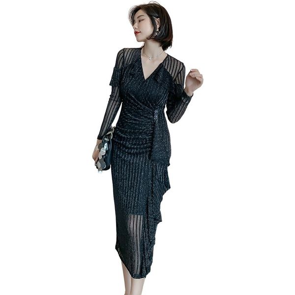 2021 new beautiful fashionable ladies long sleeves, night club dressed in women's dresses. nxnt, Black;gray
2021 new beautiful fashionable ladies long sleeves, night club dressed in women's dresses. nxnt, Black;gray