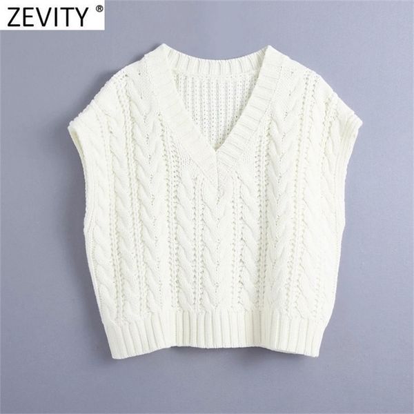 zevity new women fashion v neck twist white knitting sweater female sleeveless casual loose vest chic pullovers brand s487 y201128, White;black
zevity new women fashion v neck twist white knitting sweater female sleeveless casual loose vest chic pullovers brand s487 y201128, White;black
