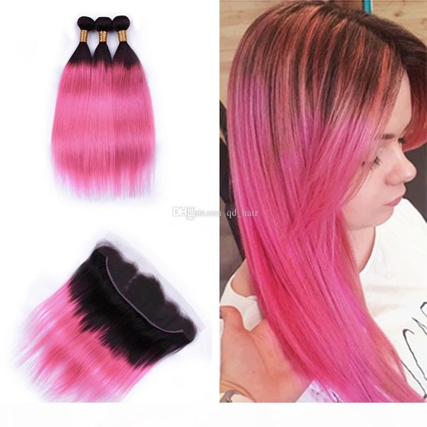dark root ombre pink hair bundles with lace frontal brazilian silky straight 1b pink hair with ear to ear full lace frontal 13*4, Black
dark root ombre pink hair bundles with lace frontal brazilian silky straight 1b pink hair with ear to ear full lace frontal 13*4, Black