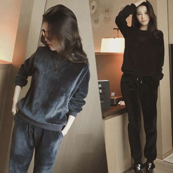 hong kong fashion brand fall / winter 2020 new plush thickened velvet loose crew neck sweater leisure sports suit for women, Gray
hong kong fashion brand fall / winter 2020 new plush thickened velvet loose crew neck sweater leisure sports suit for women, Gray