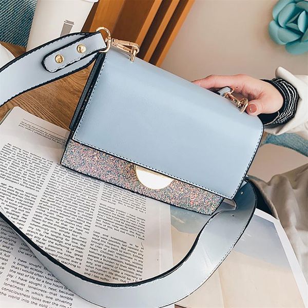 2020 sequin messenger bags pu leather shoulder bags with wide strap women crossbody bag for girl brand designer small square bag
2020 sequin messenger bags pu leather shoulder bags with wide strap women crossbody bag for girl brand designer small square bag