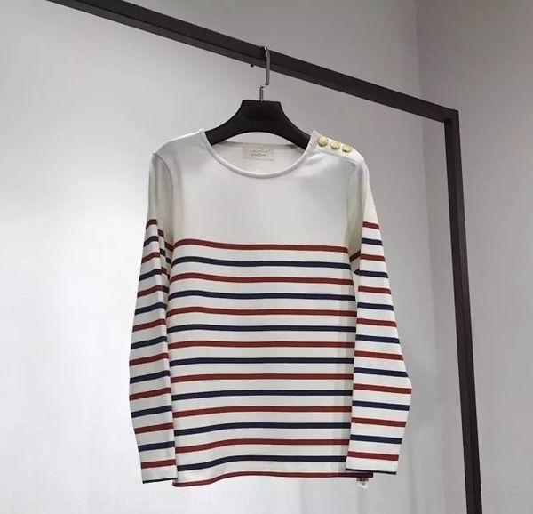 new fall 19 french style sea soul t- shirt shirtstriped cotton metal shoulder button t-shirt pre march 10 xshfm, White
new fall 19 french style sea soul t- shirt shirtstriped cotton metal shoulder button t-shirt pre march 10 xshfm, White