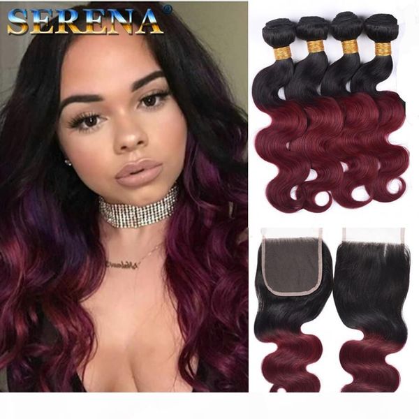 ombre brazilian body wave virgin hair weaves two tone 1b 99j burgundy wine red human hair bundles with closure 5 pieces lot with baby hair, Black;brown
ombre brazilian body wave virgin hair weaves two tone 1b 99j burgundy wine red human hair bundles with closure 5 pieces lot with baby hair, Black;brown