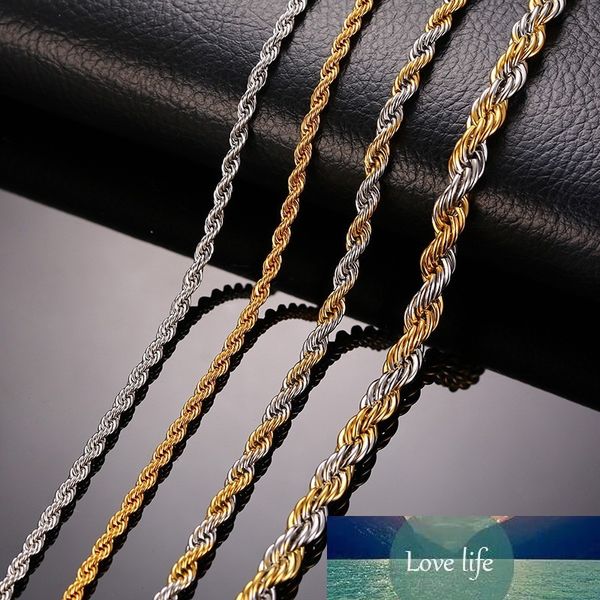 316l stainless steel twist rope chains men women necklace no fade allergic 20inch to 24inch, Silver
316l stainless steel twist rope chains men women necklace no fade allergic 20inch to 24inch, Silver