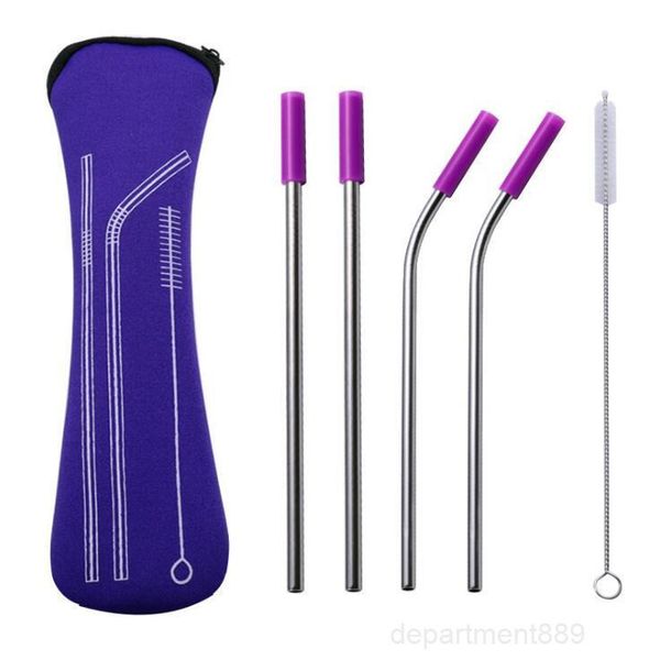 a-reusable stainless steel straw outdoor metal bent straws with brush set drinking silicone cover dhc366
a-reusable stainless steel straw outdoor metal bent straws with brush set drinking silicone cover dhc366