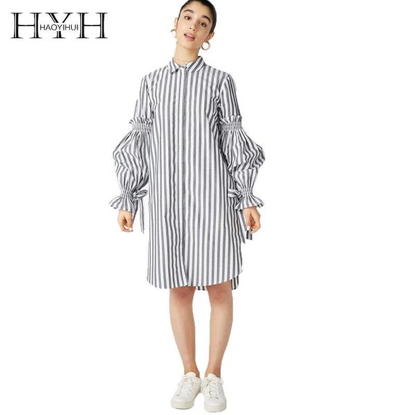 party dresses hyh haoyihui striped lanterns cuff shirt dress 2021 summer autumn women simple ties pleated college style button refreshing, White;black
party dresses hyh haoyihui striped lanterns cuff shirt dress 2021 summer autumn women simple ties pleated college style button refreshing, White;black