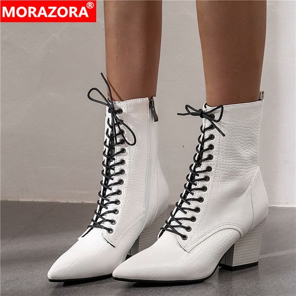 morazora 2020 new women boots pointed toe lace up autumn winter boots vintage high heels ladies office shoes western ankle boots 1026, Black
morazora 2020 new women boots pointed toe lace up autumn winter boots vintage high heels ladies office shoes western ankle boots 1026, Black