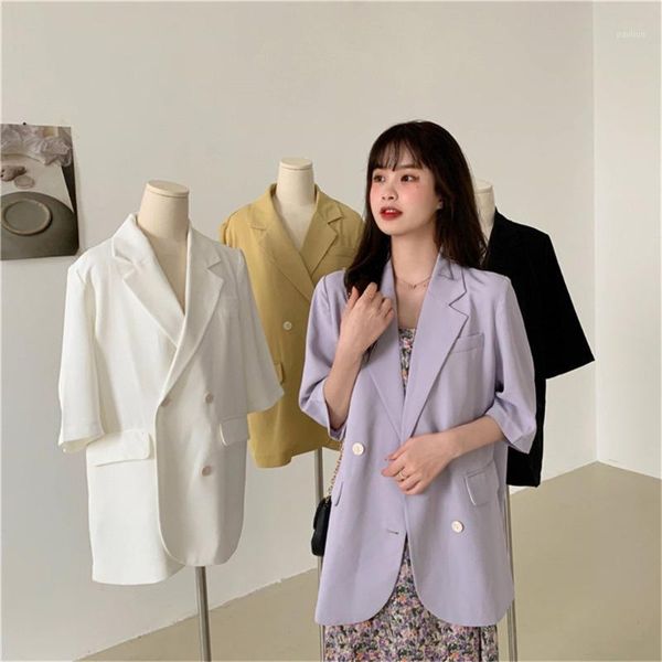 korean fashion women short sleeves solid 2020 all match thin brief sunscreen coats summer loose office lady blazers1, White;black 
korean fashion women short sleeves solid 2020 all match thin brief sunscreen coats summer loose office lady blazers1, White;black