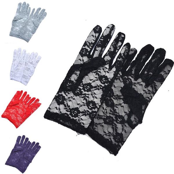 five fingers gloves ladies summer lace elegant romantic wrist length short white red women accessories, Blue;gray
five fingers gloves ladies summer lace elegant romantic wrist length short white red women accessories, Blue;gray