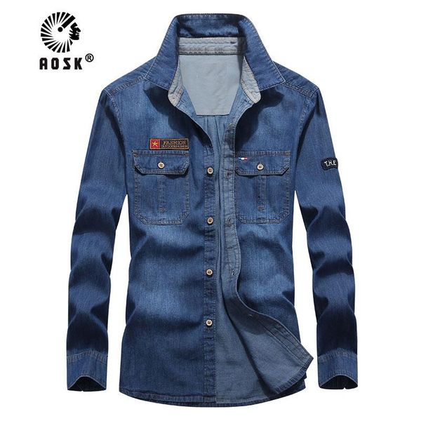 men's casual shirts long-sleeved jeans shirt, high-quality shirt size s-4xl, White;black
men's casual shirts long-sleeved jeans shirt, high-quality shirt size s-4xl, White;black