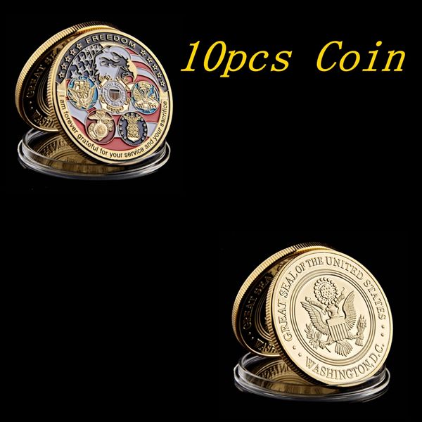 10pcs usa navy usaf usmc army craft coast guard om eagle gold plate rare challenge coin collection
10pcs usa navy usaf usmc army craft coast guard om eagle gold plate rare challenge coin collection
