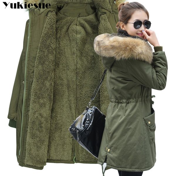 fashion autumn warm winter jackets women fur collar long parka plus size lapel casual cotton womens outwear park plus size 201109, Black
fashion autumn warm winter jackets women fur collar long parka plus size lapel casual cotton womens outwear park plus size 201109, Black