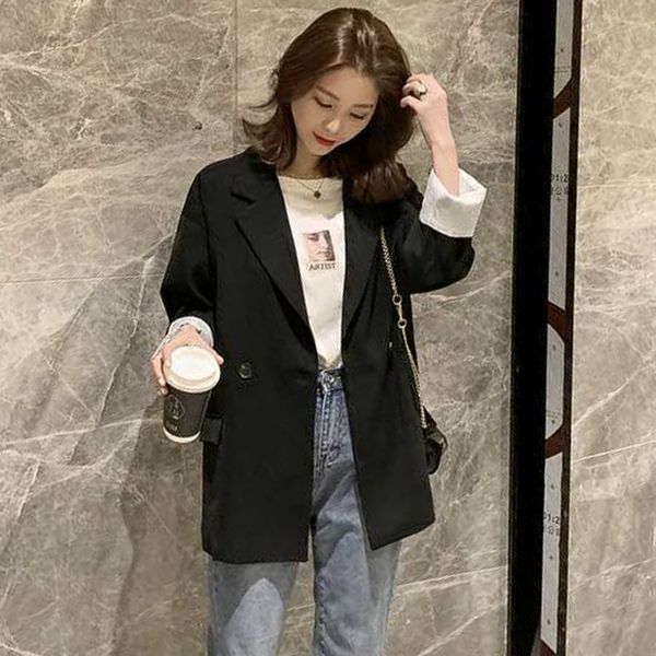 2021 new outerwear short women casual business ol suit female fashion jacket and coat ladies streetwear new o6xi, White;black
2021 new outerwear short women casual business ol suit female fashion jacket and coat ladies streetwear new o6xi, White;black