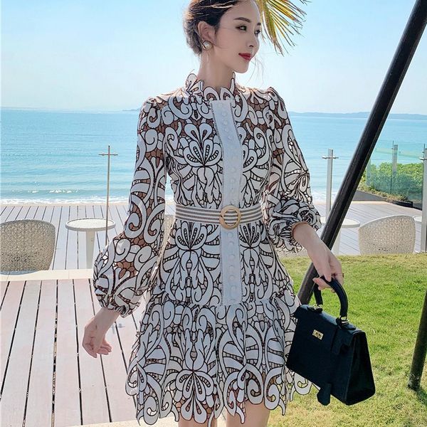 embroidery asymmetrical women's dresses stand collar lantern long sleeve high waist lace up hollow out dress female, Black;gray
embroidery asymmetrical women's dresses stand collar lantern long sleeve high waist lace up hollow out dress female, Black;gray