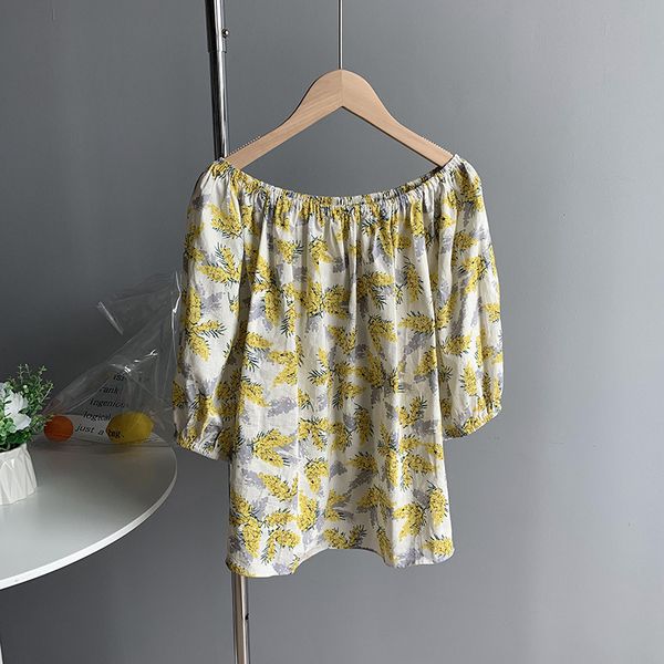 2021 new summer style of a neck female korean design casual sleeve short thin impression ipcn, White
2021 new summer style of a neck female korean design casual sleeve short thin impression ipcn, White
